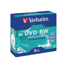 Verbatim DVD-RW 4x 4.7GB Pk5 43285