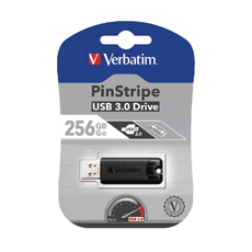 256Gb Black Pinstripe USB 3.0 Drive