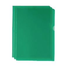 Green Cut Flush Folders Pk100