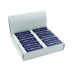 White Pencil Erasers Pk20