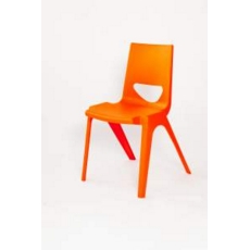 Chevron One Piece Classroom Chair 430mmH Mandarin Orange