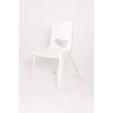 Chevron One Piece Classroom Chair 460mmH Pure White