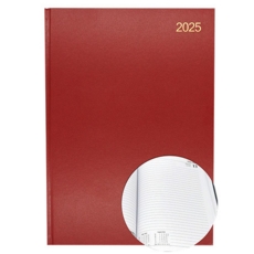 A4 Page/Day Diary 2025 Red