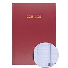 2025/26 ACADEMIC Diary A4 Page/Day BURGUNDY