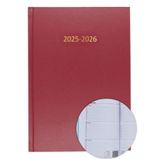 2025/26 ACADEMIC Diary A4 Week/View BURGUNDY