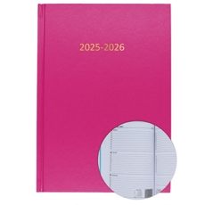 2025/26 ACADEMIC Diary A5 Week/View DEEP PINK