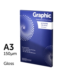Graphic A3 Gloss Laminating Pouches 150 Micron (Pk of 100)