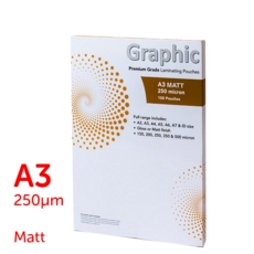Graphic A3 Matt Laminating Pouches 250 Micron (Pk of 100)