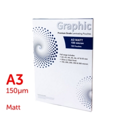 Graphic A3 Matt Laminating Pouches 150 Micron (Pk of 100)