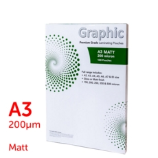 Graphic A3 Matt Laminating Pouches 200 Micron (Pk of 100)