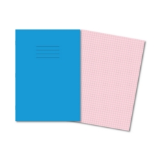 A4 SEN Exercise Books 10mm Sq Pink Pages, Blue Cover