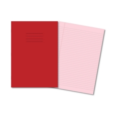 A4 SEN Exercise Books 8mm FM Pink Pages, Red Cover