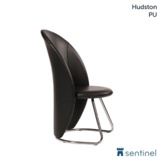 Hudson Tub Shaped Cantilever Chair in black vinyl