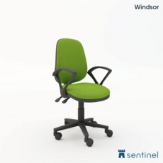 Windsor High Back Operator Chair With Fixed Arms