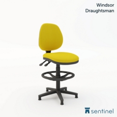 Windsor Medium Back Draughtsman Chair on glides