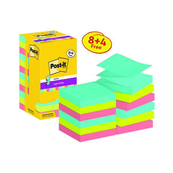 Post-it S/Stk Z-N 76x76 90S Cos Pk12