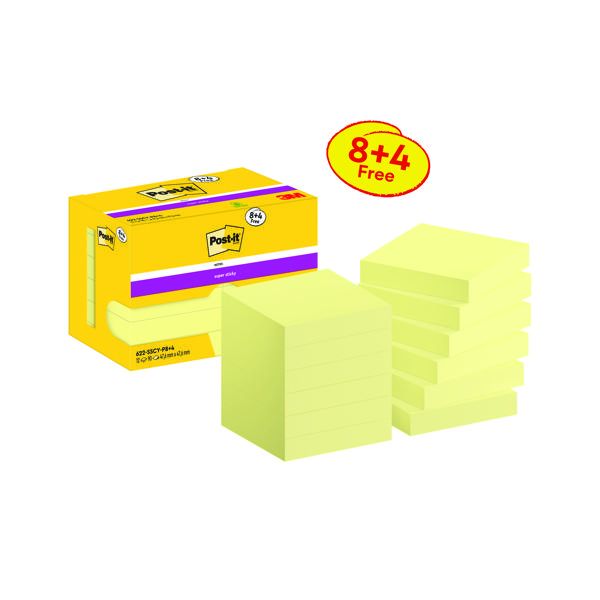 Post-it S/Stick 47.6x47.6 C/Ylw Pk12