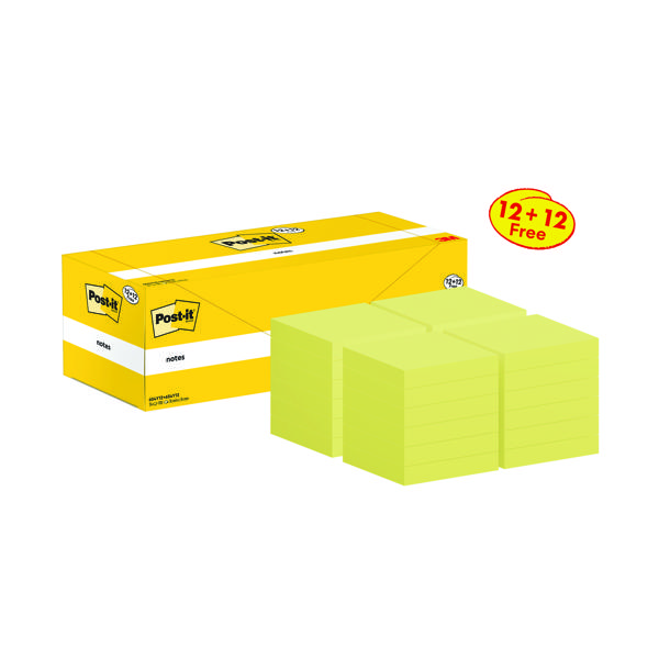 Post-it Notes 76x76 100S C/Ylw Pk24