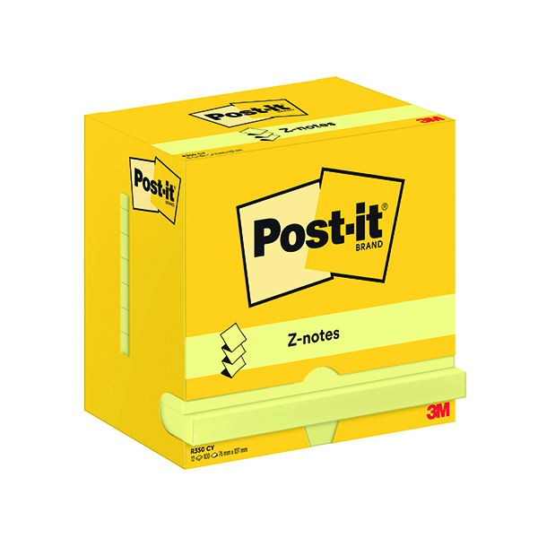 Post-it Z-Nte 76x127 100S C/Ylw Pk12