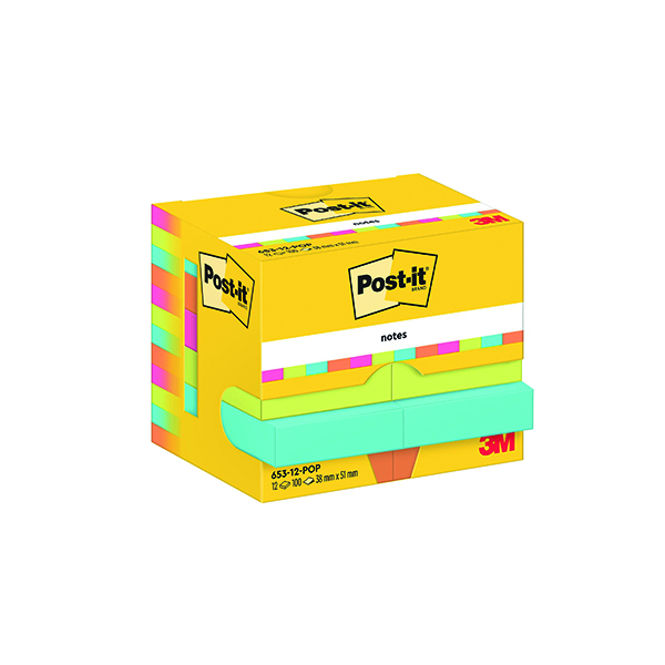 Post-it Nt 38x51 100S Poptimist Pk12