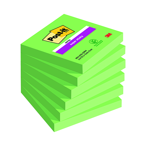 Post-it S/Stk 76x76 90S Green Pk6