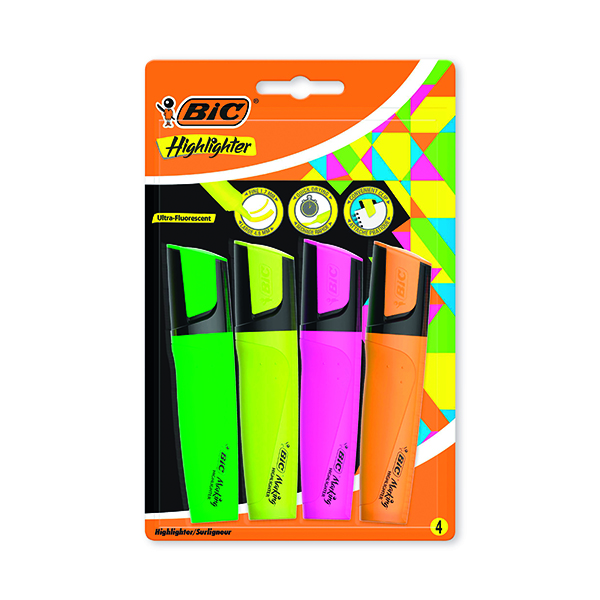 Bic Marking Highlighter Ast Pk4