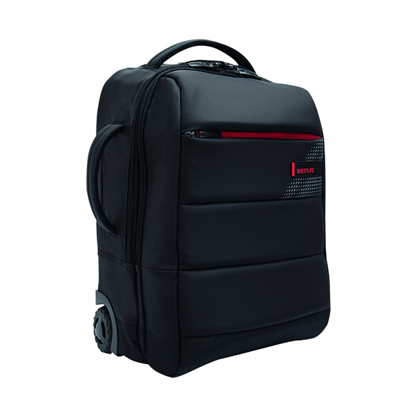 BestLife 15.6in Trolly Bkpk USB Blk