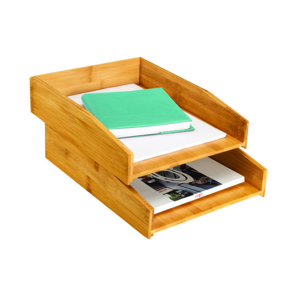 CEP Silva Bamboo Letter Tray Pk 2