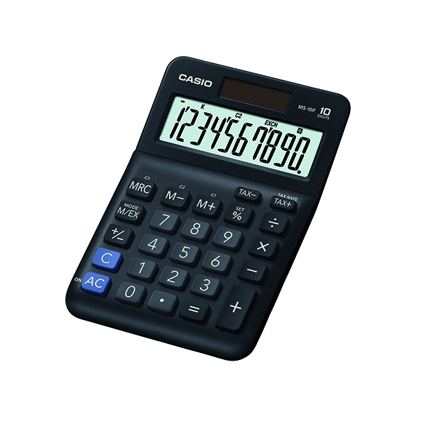 Casio MS-10F 10 Digit Tax Calc Black