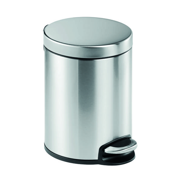 Durable Ssteel Pedal Bin Round 5L