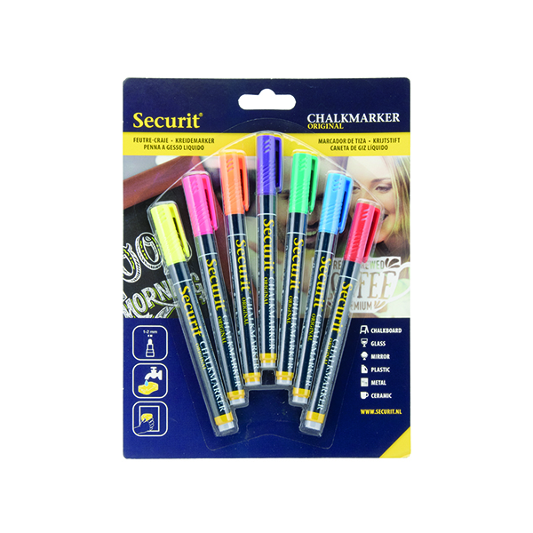 Securit Liquid Chalk Mkr Ast Pk7