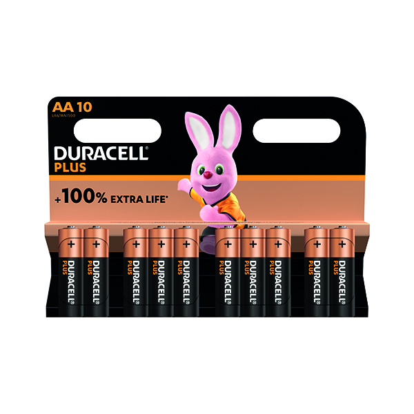 Duracell Plus AA Battery 100% Pk10