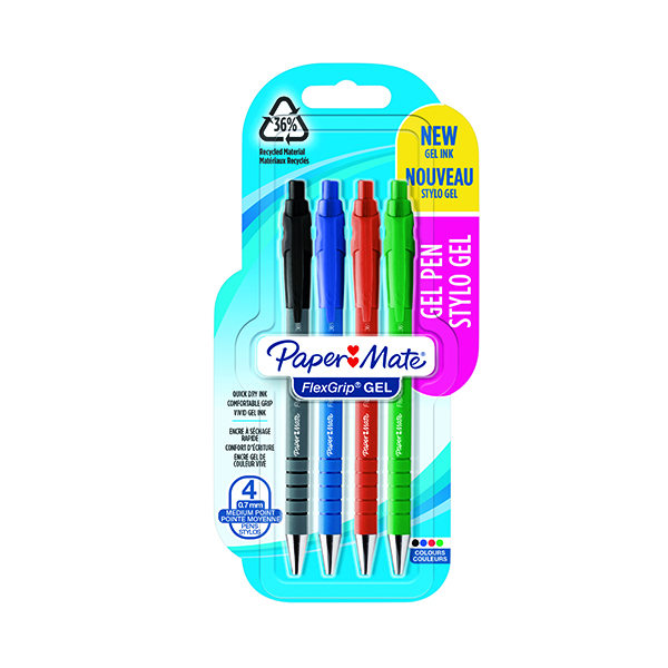 PaperMate Flexgrip Gel Pens Astd Pk4