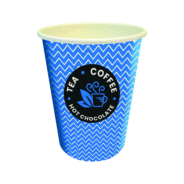 Cup 8oz Hot Drink Blue Pk50