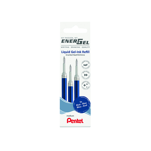 Pentel Energel Refill Wallet Blu Pk3