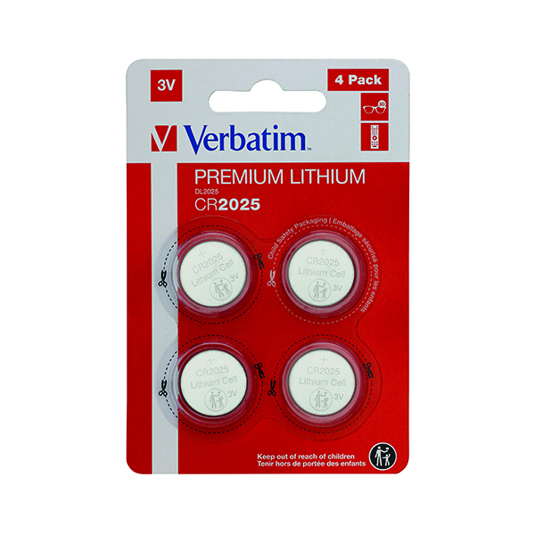 Verbatim CR2025 3V Lih Battery Pk4