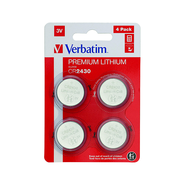 Verbatim CR2430 3V Lih Battery Pk4